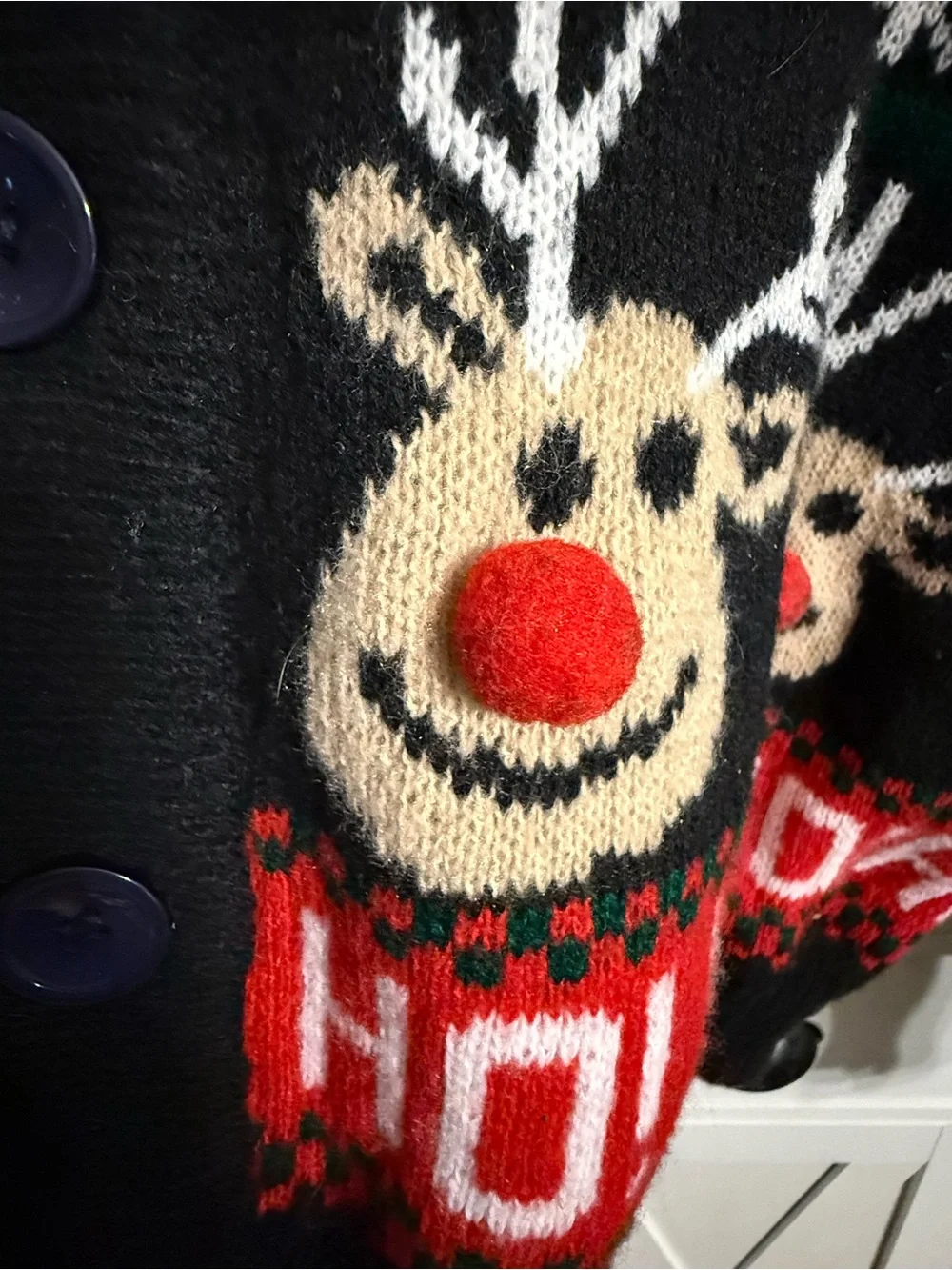 Festive Black and Red Holiday Cardigan Sweater